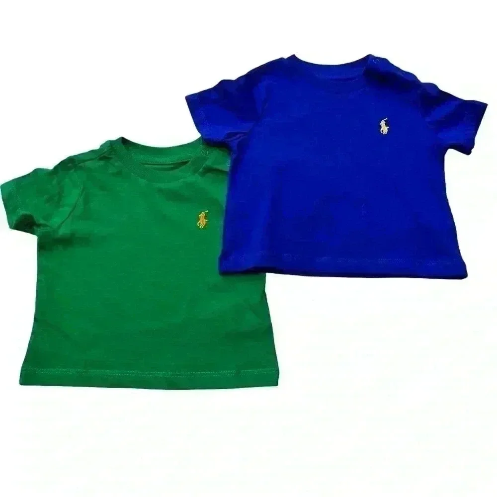 Ralph Lauren Boys Cotton Jersey Crewneck INFANT TEE BUNDLE •Size 3 month…